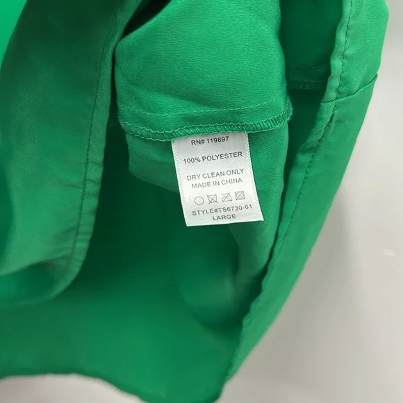 New eclair ruffle sleeve green blouse L - Picture 4 of 5